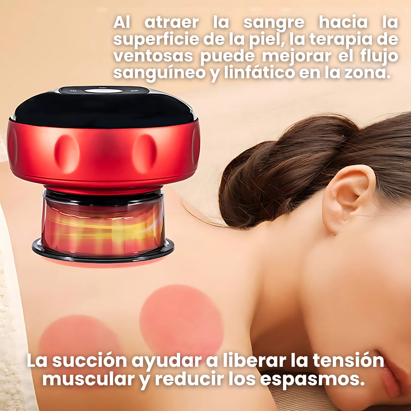 Ventosa Terapéutica de succión al vacío para Dolores, Circulación y Detox - Masajes Terapéuticos