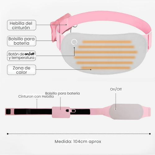 Banda Térmica con Masajeador Infrarrojo para Cólicos Menstruales
