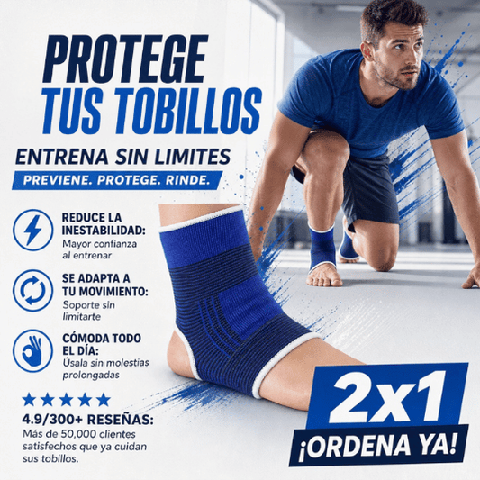 Tobillera Deportiva Elástica de Compresión Ajustable para Entrenamiento y Recuperación