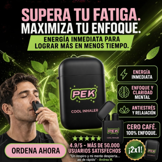 Inhalador Energizánte activador de Glándula Pineal de Menta Orgánica 3 en 1 - Obten energía, enfóque y respira Mejor
