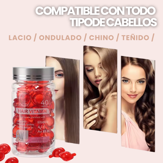 Vitaminas en cápsula para el Cabello - ¡Repara, Nutre y Suaviza! - 40 Cápsulas