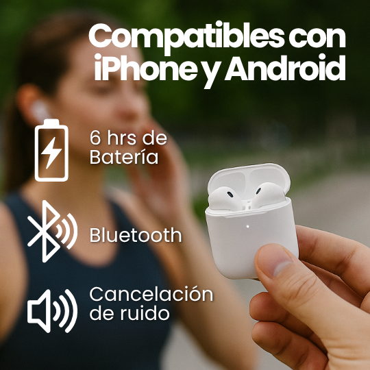 Audífonos Bluetooth TureWireless (Idénticos a los Apple Airpods Pro)