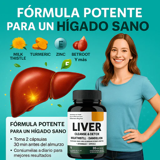 LIVER Suplemento Natural para la Limpieza, Desintoxicación y Salud del Hígado