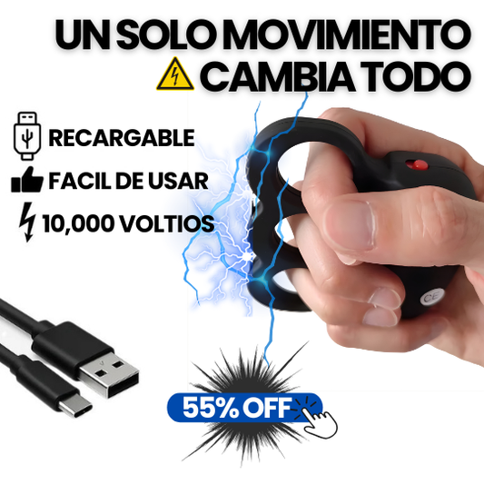 Manopla Eléctrica de Defensa Personal - Táser con empuñadura para descarga de Electroshock