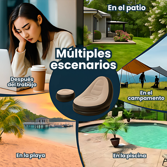 Sofá Sillón Inflable Ultra Cómodo - 2 Piezas - ¡Llévalo a donde quieras!
