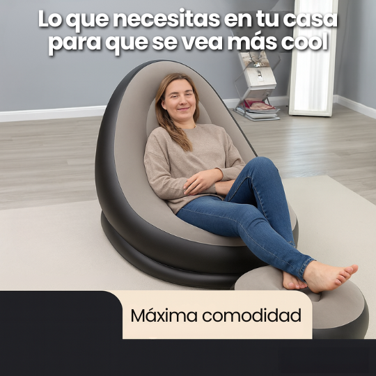 Sofá Sillón Inflable Ultra Cómodo - 2 Piezas - ¡Llévalo a donde quieras!